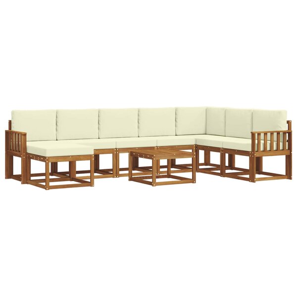 vidaXL Ensemble de canapés d'extérieur 9 pc Naturel et Crème