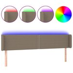 vidaXL Tête de lit à LED Taupe 203x16x78/88 cm Tissu