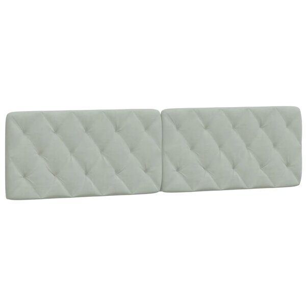 vidaXL Coussin de tête de lit gris clair 193 cm velours