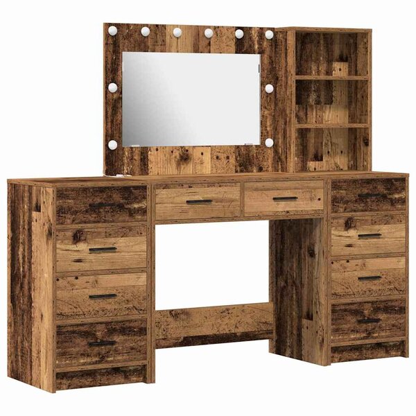 vidaXL Table de Toilette avec tiroir 3 Pièces Marron 40 x 41 x 135 cm
