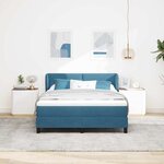 vidaXL Lit à ressorts avec tête de lit Bleu foncé 160 x 200 cm Velours