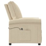 vidaXL Fauteuil inclinable électrique Crème Tissu