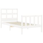 vidaXL Cadre de lit avec tête de lit blanc petit simple bois massif