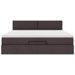 VidaXL Cadre de lit ottoman avec matelas marron foncé 160x200 cm tissu