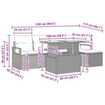 vidaXL Ensemble de canapé de jardin 6 Pièces gris et bleu marine
