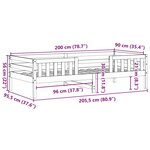 vidaXL Cadre de lit sans matelas blanc 90x200 cm bois de pin massif