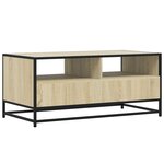 vidaXL Table basse chêne sonoma 100x50x45cm bois d'ingénierie et métal