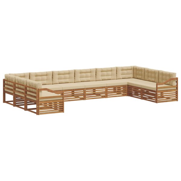 vidaXL Ensembles de canapés avec coussin 10 Pièces Naturel et Beige