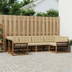 vidaXL Ensemble de canapés d'extérieur 6 Pièces Naturel et Beige