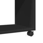 vidaXL Table d'appoint avec roues noir 70x35x60 cm bois d'ingénierie