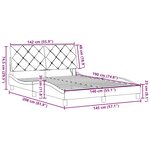 vidaXL Cadre de lit avec LED sans matelas gris clair 140x190 cm tissu