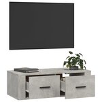 vidaXL Meuble TV suspendu Gris béton 80x36x25 cm Bois d'ingénierie