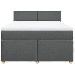 vidaXL Sommier à lattes de lit avec matelas Gris foncé 140x200cm Tissu