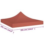 vidaXL Toit de tente de réception 3x3 m Terre cuite 270 g/m²