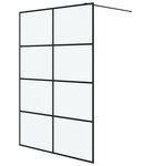 vidaXL Paroi de douche Noir 140x195 cm Verre ESG dépoli