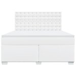 vidaXL Sommier à lattes de lit avec matelas Blanc 180x200cm Similicuir