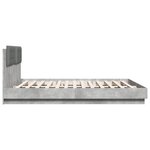 vidaXL Cadre de lit avec LED sans matelas gris béton 180x200 cm