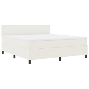 vidaXL Lit à ressorts avec Crème de Matelas Super King Tissu en velours côtelé