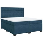 vidaXL Sommier à lattes de lit et matelas Bleu 200x200 cm velours