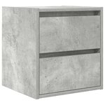 vidaXL Table de chevet murale gris béton 38x34x40 cm