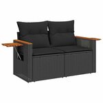 vidaXL Ensemble de canapé de jardin avec coussin 10 Pièces Noir