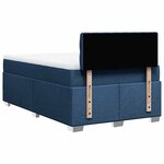 vidaXL Sommier à lattes de lit avec matelas bleu 120x190 cm tissu