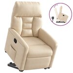vidaXL Fauteuil inclinable beige tissu microfibre
