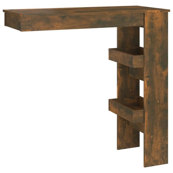 vidaXL Table de bar murale Chêne fumé 102x45x103 5cm Bois d'ingénierie