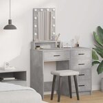 vidaXL Table de Toilette Gris 50 x 41 x 140 cm Bois d'ingénierie