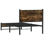 vidaXL Cadre de lit en métal sans matelas chêne fumé 90x190 cm