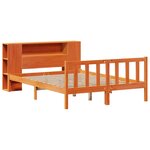 vidaXL Lit bibliothèque sans matelas cire marron 150x200 cm pin massif