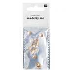 12 Perles - Mini coquillages - Doré