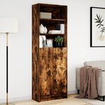 vidaXL Buffet haut avec LED chêne fumé 69x32 5x200cm bois d’ingénierie