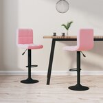 vidaXL Tabourets de bar lot de 2 rose velours