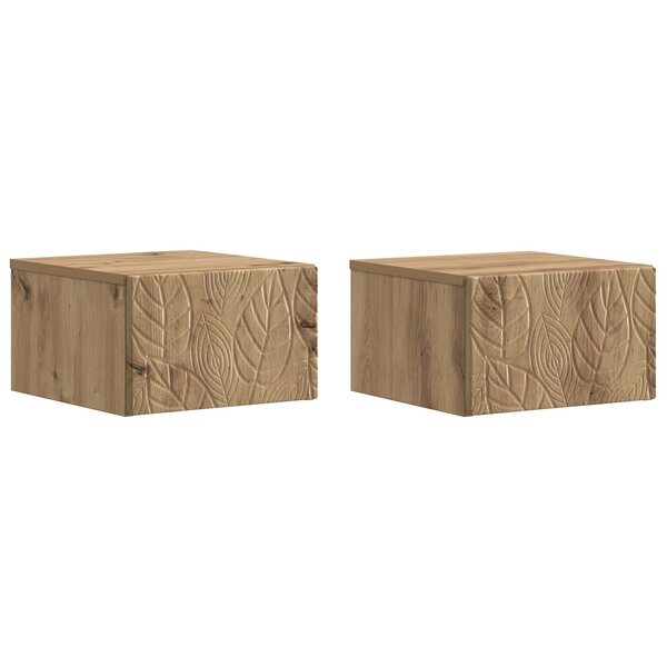vidaXL Cabinet de chevet mural 2 pc Chêne artisanal 49 x 34 5 x 20 cm
