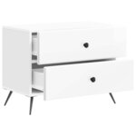 vidaXL Cabinet de chevet Blanc brillant 62 x 34 5 x 47 5 cm