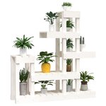 vidaXL Support à plantes Blanc 92x25x97 cm Bois massif de pin