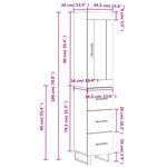 vidaXL Buffet haut Chêne marron 34 5x34x180 cm Bois d'ingénierie