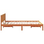 vidaXL Cadre de lit en pin massif Marron ciré Bois massif 120 x 190 cm