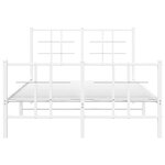 vidaXL Cadre de lit métal sans matelas et pied de lit blanc 120x200 cm