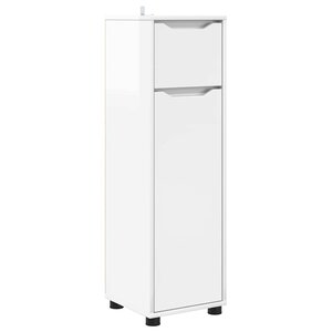 vidaXL Cabinet de salle de bain Blanc brillant 30 5 x 30 x 101 cm