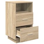 vidaXL Table de chevet avec 2 tiroirs chêne sonoma 36x36x68 cm