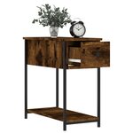 vidaXL Table de chevet chêne fumé 30x60x60 cm bois d'ingénierie