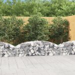 vidaXL Panier de gabions arqué 200x30x40/60 cm Fer galvanisé