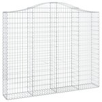 vidaXL Paniers à gabions arqués 2 Pièces 200x30x160/180 cm Fer galvanisé