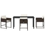 vidaXL Ensemble de salle à manger pour jardin 5 Pièces Marron Poly rotin