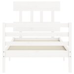 vidaXL Cadre de lit et tête de lit blanc 100x200 cm bois massif