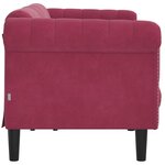 vidaXL Canapé à 3 places rouge bordeaux velours