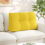 vidaXL Coussin de Dos Jaune clair 80 x 24 x 50 cm tissu