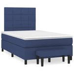 vidaXL Sommier à lattes de lit avec matelas Bleu 120x200 cm Tissu